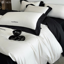 家纺现代轻奢裸睡床单四件套全棉纯棉被套长绒棉120S床上用品
