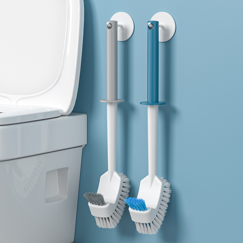 Toilet Brush No Dead Angle Household Cleaning Brush Toilet Wall Hanging Plastic Long Handle Brush Bathroom Toilet Brush Set