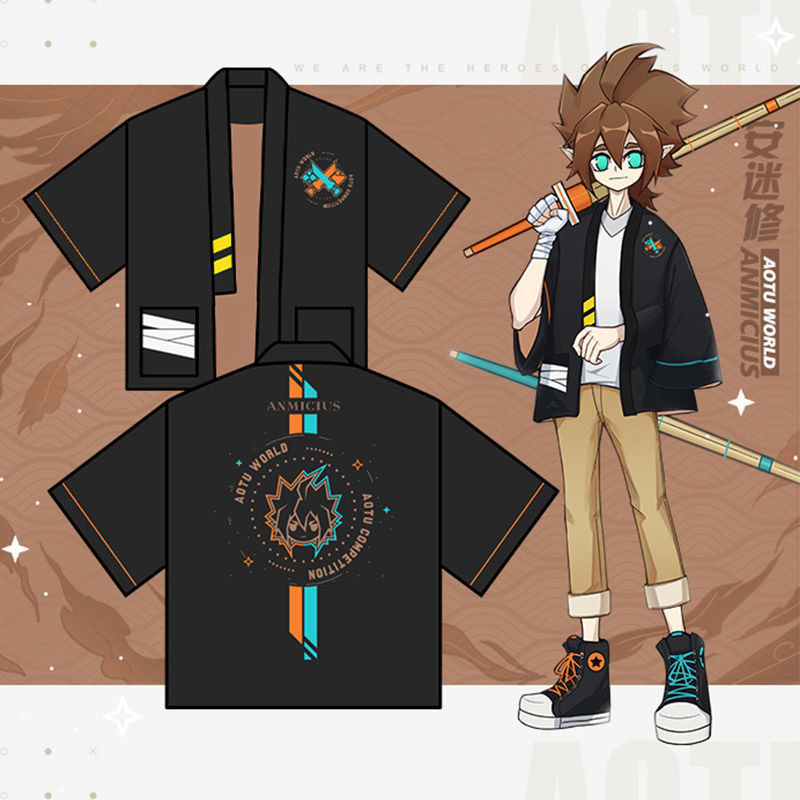 新款 凹凸世界雷狮金安迷修格瑞 3d数码印花原宿羽织和服道袍披风