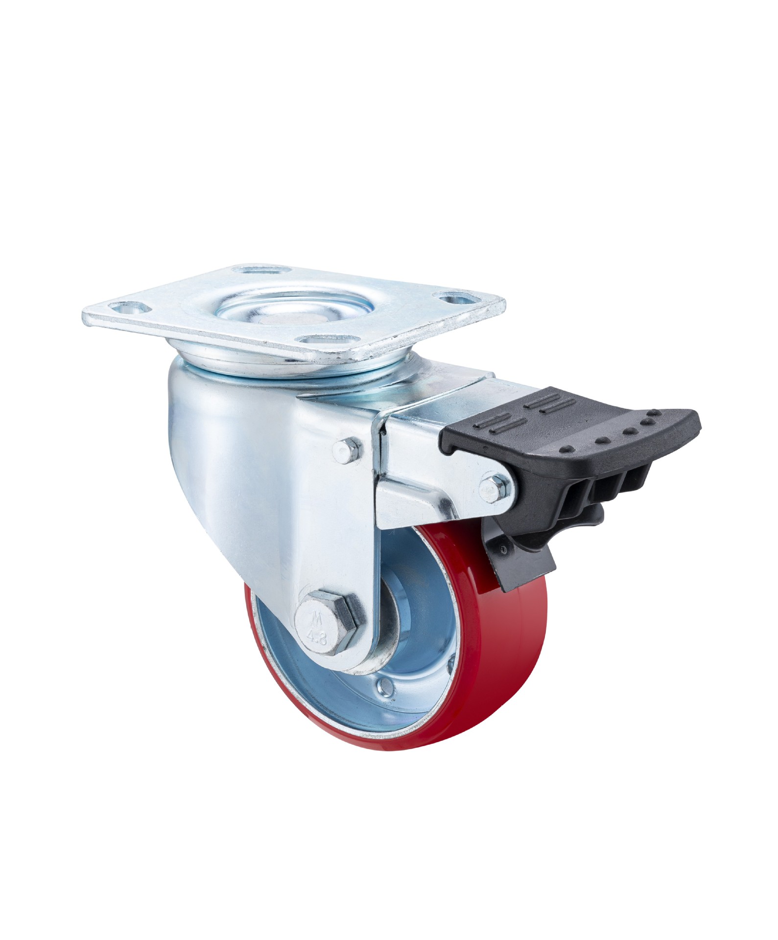 直径100mm 4寸重型拉伸款钢芯pu猜中手推车工具箱万向,刹车脚轮