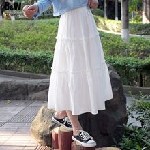 2024年白色半身裙长裙纯欲风A字裙女春夏蛋糕裙高个子加长版