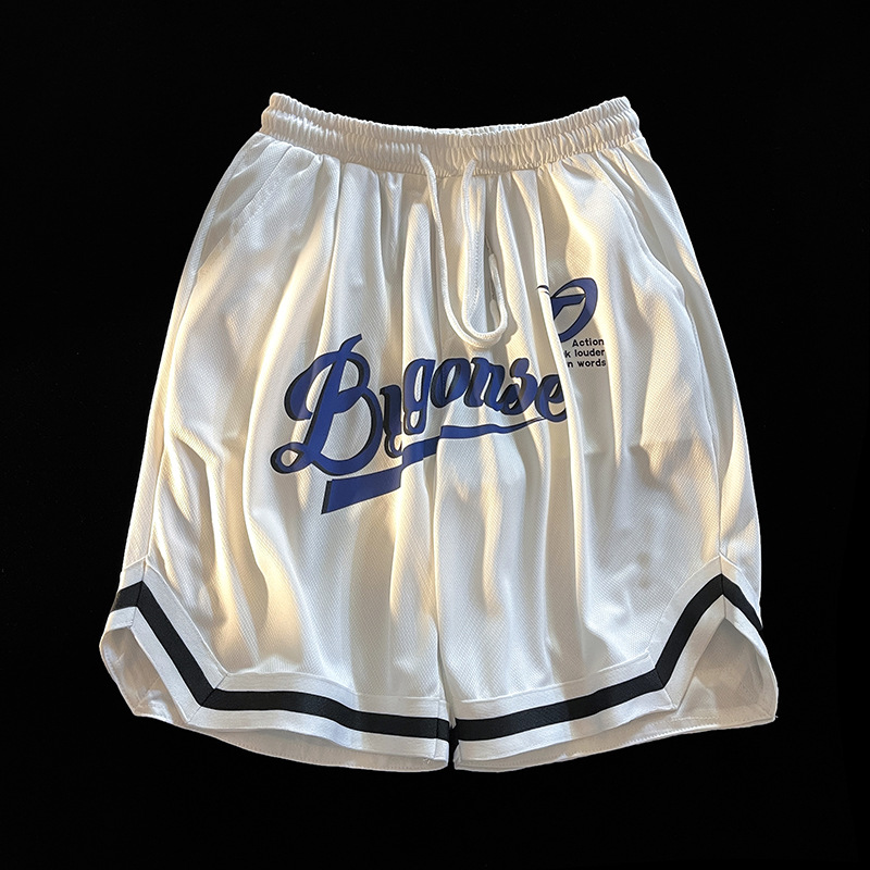美式拳击短裤男夏季薄款运动潮牌大裤衩高街宽松休闲篮球五分裤子
