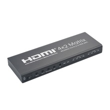 HDMI矩阵4X2分配器 4K60Hz ARC音频回传HDMI4进2出高清切换器