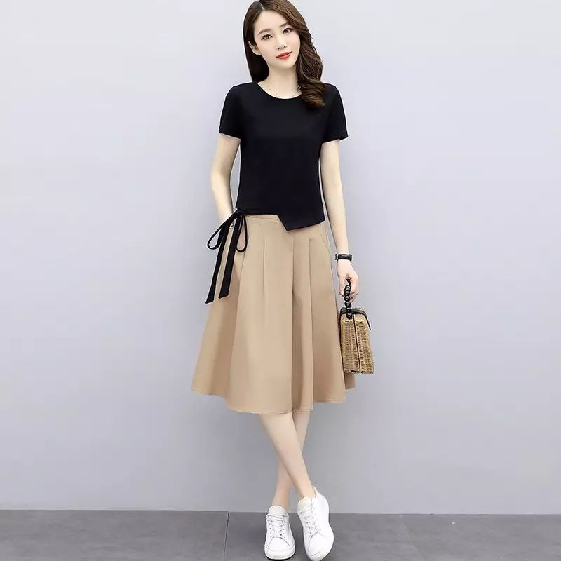 145~155矮小个子穿搭套装150显高微胖女生连衣裙时尚两件套夏