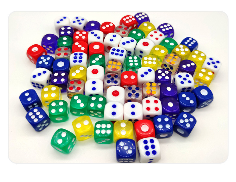批发6面塑料骰子麻将酒吧ktv数字筛多色筛子色子骰子圆角骰子