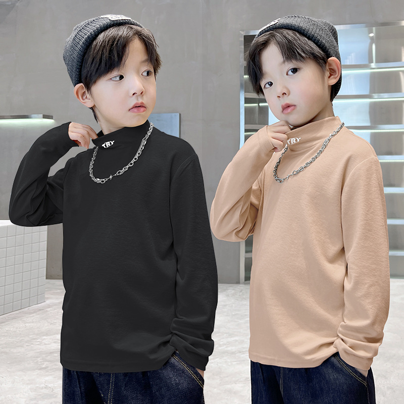 Wholesale Babies' Long Sleeve T-shirt 2023 Spring and Autumn Fashion Brand Middle and Big Children Keep Baby Warm Long Sleeve Boys' Autumn Top