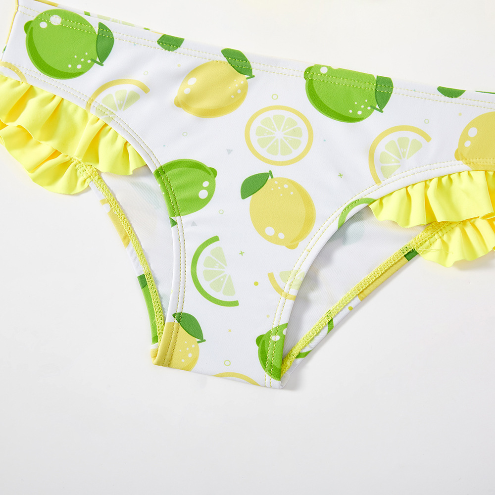 2023 European and American New Girl's Swimsuit Medium and Large Children's Fruit Pattern Split Swimsuit Girl's Swimsuit Suit