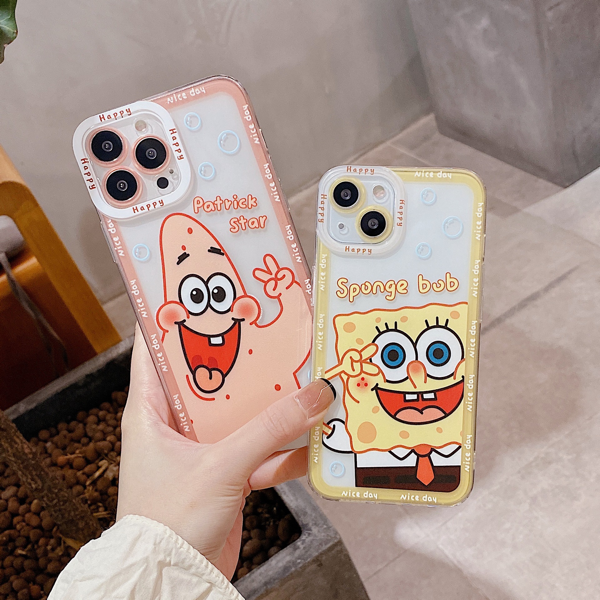 创意iphone13手机壳适用苹果12全包8plus一件代发xr卡通海绵宝宝