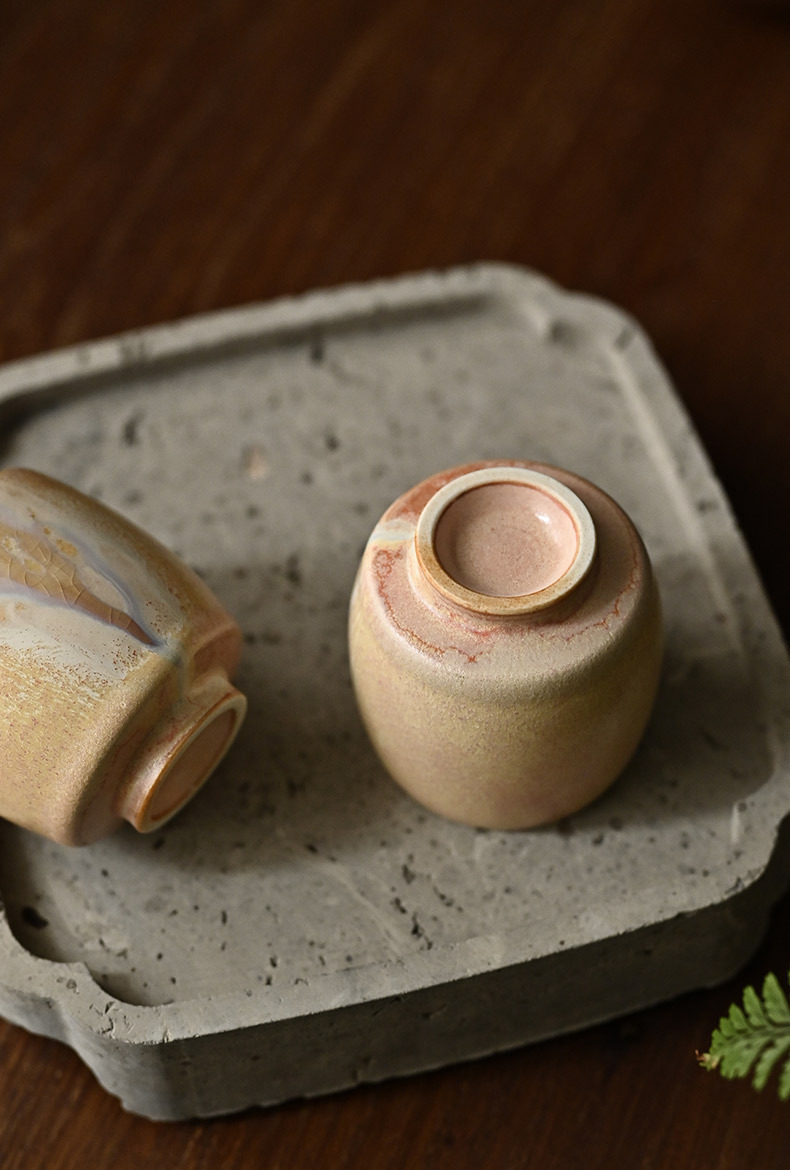 景德镇手拉坯霞光原矿窑变釉陶瓷闻香杯中号主人杯茶杯产地货源