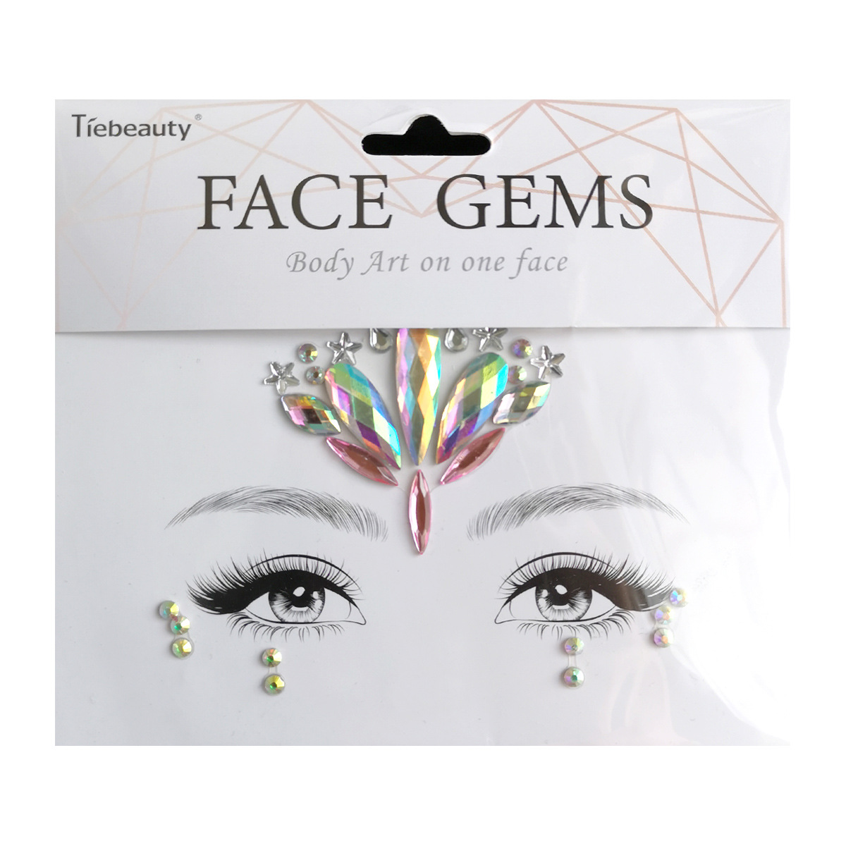 Cross-Border Wholesale Face Rhinestone Tattoo Sticker European and American Girls Diamond Forehead Stickers Creative Stage Beauty Stickers Face Pasters
