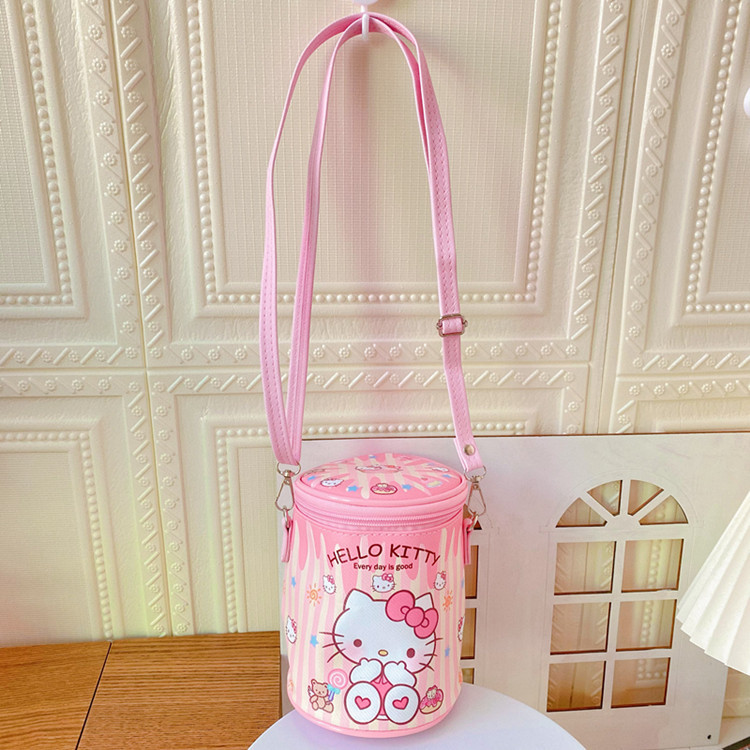 Cartoon Cute Clow M Cylinder Double Zipper Crossbody Bag PU Leather Girl Heart Shoulder Bag Pacha Dog Bucket Bag