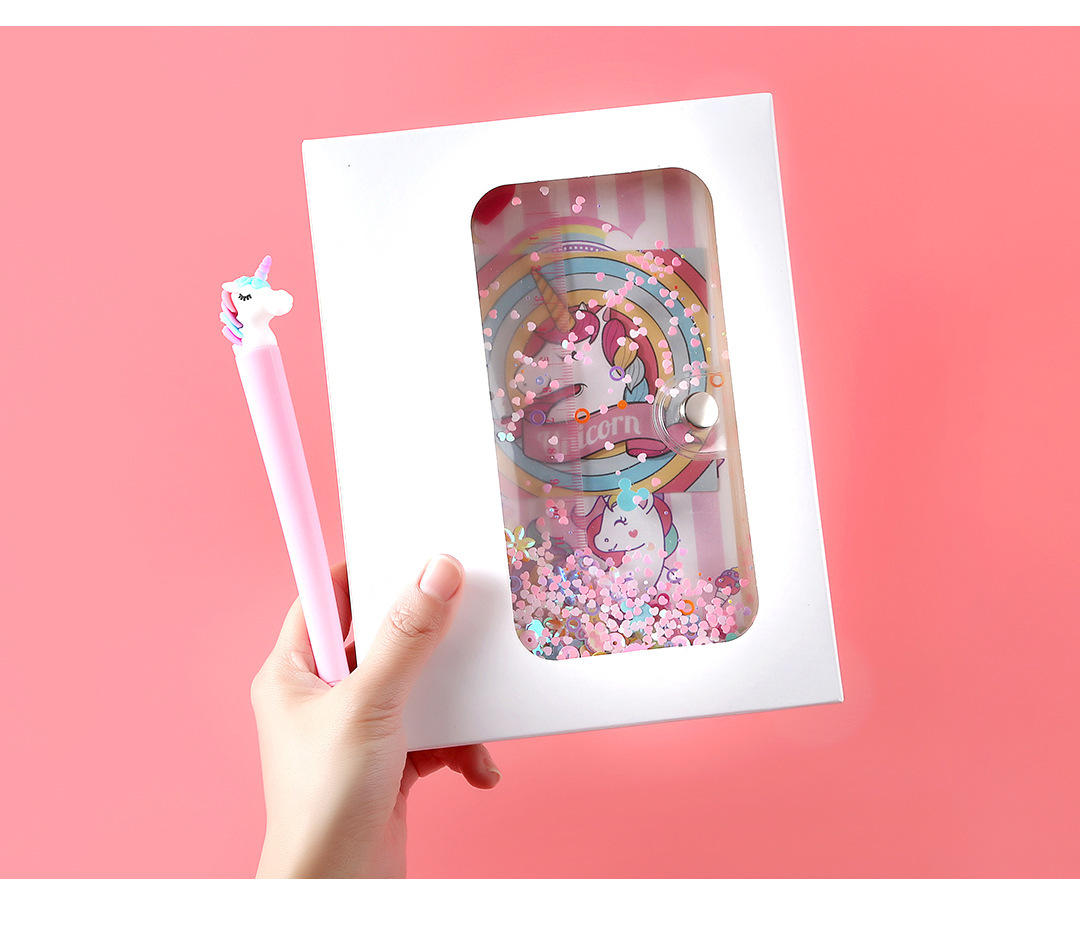 梦幻粉色流沙手账本简约ins风少女可爱活页可拆卸网红透明手帐本