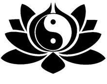 莲花阴阳八卦图  外贸车贴幽默车贴黑色白色车窗贴纸 al1549