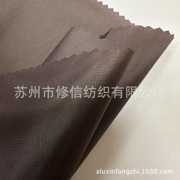 19*15咖啡色织长丝牛津布 色织210d涤纶牛津布pu涂层箱包手袋面料