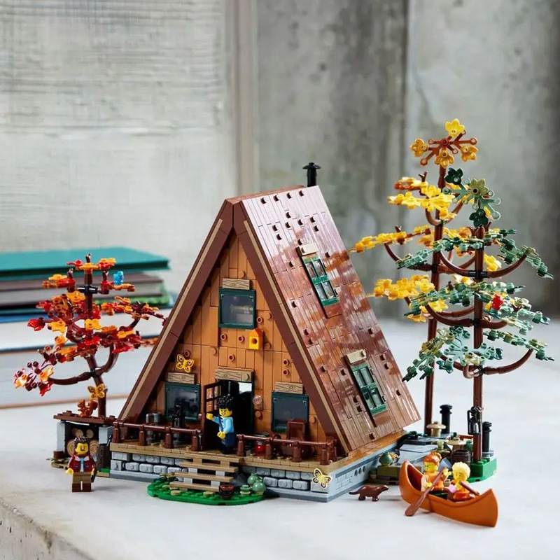兼容乐高女孩系列a型木屋森林三角形房子别墅拼装积木玩具礼物