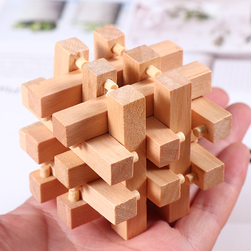 木质孔明锁十八柱鲁班孔明锁18根锁解锁成人智力锁十八罗汉锁玩具