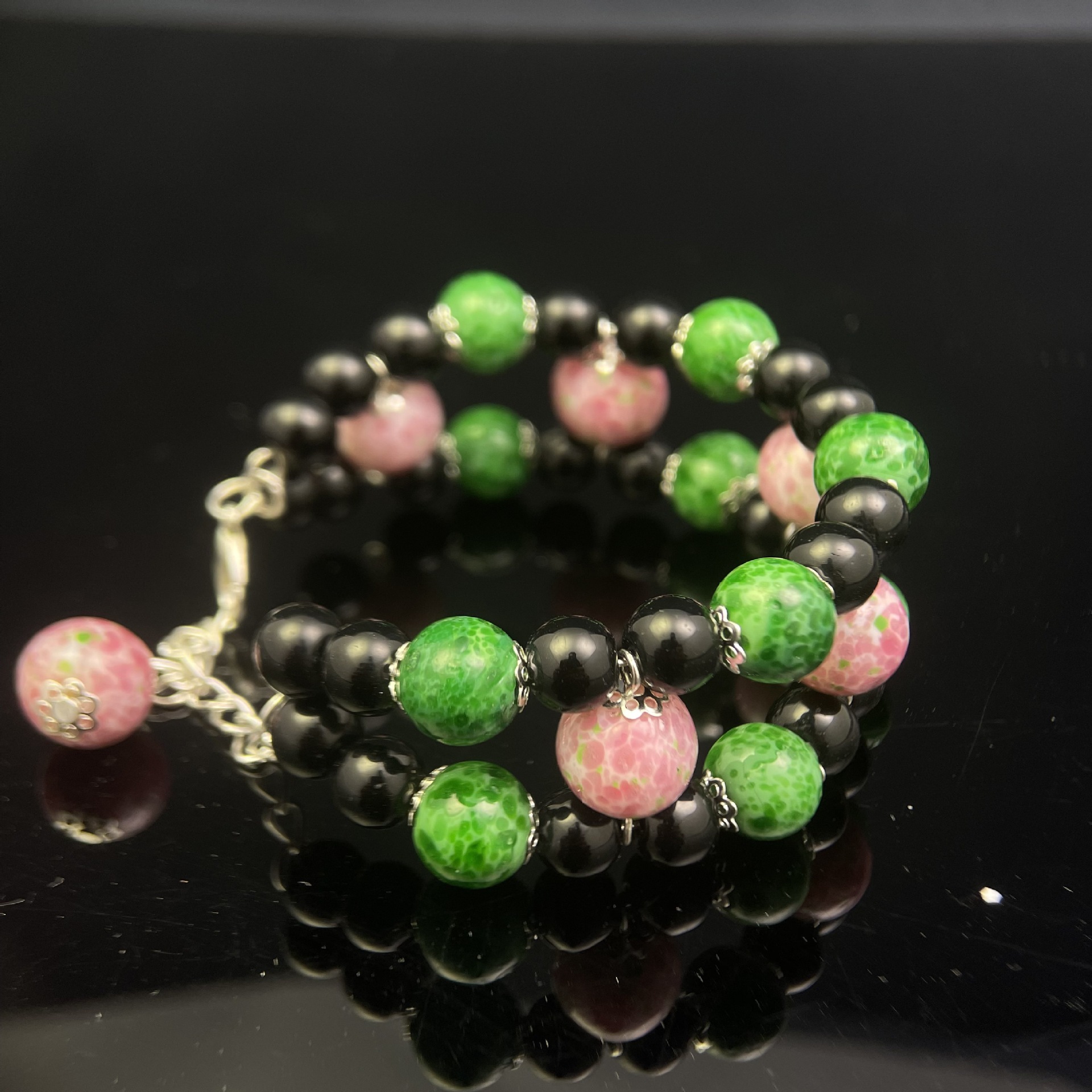 中古vintage手工老琉璃蛙皮老珠子手链欧洲西洋复古-阿里巴巴