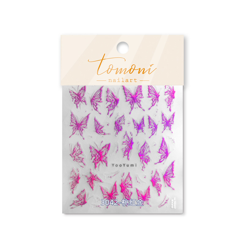 Tomoni Shell Light 3041 Dudu Cooperation Adhesive Nail Stickers Japanese Stickers 5D Nail Sticker Paper Butterfly