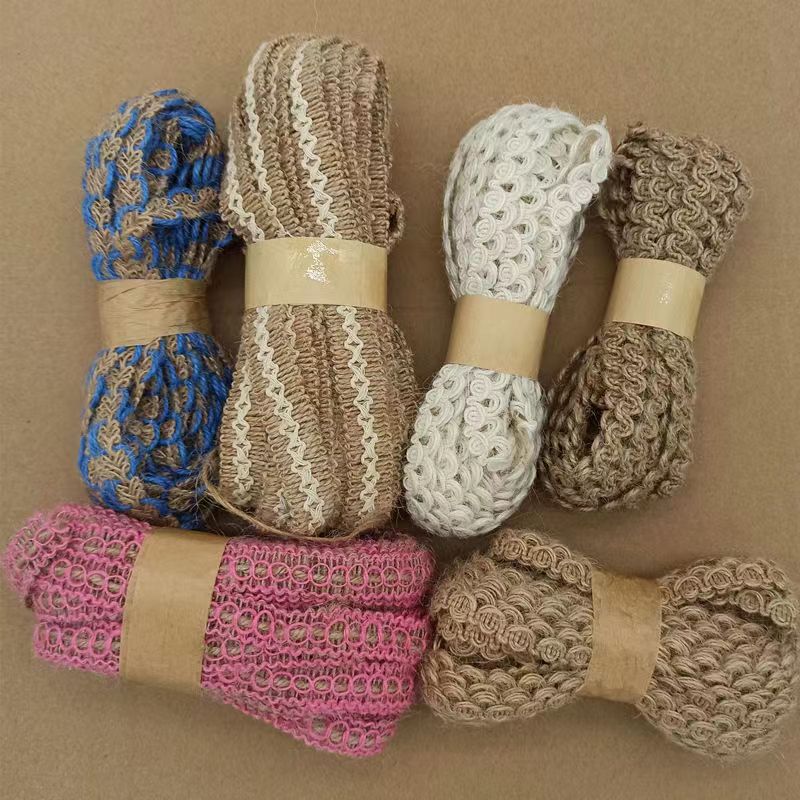 Cross-Border Direct Sales Hemp Rope Hemp Lace DIY Handmade Headwear Accessories Ribbon Clothing Hat Material Shoes Material Luggage Accessories