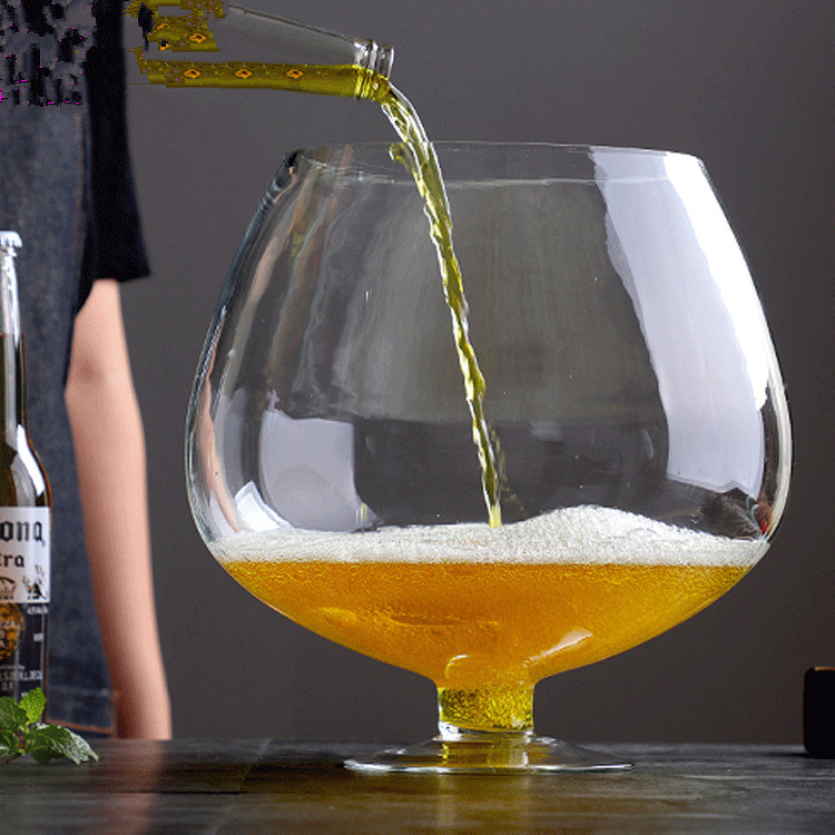 5成交100个网红酒杯超大巨型香槟杯大容量啤酒杯红酒杯高脚杯玻璃英雄