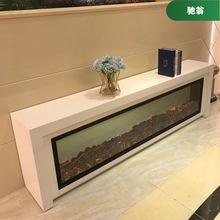 AL1.8/2.0轻奢装饰现代简约大理石白色电视柜电壁炉 客厅卧室取暖