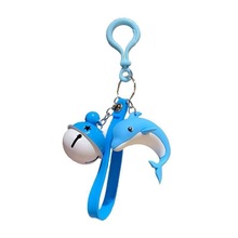 小礼品小礼品海洋馆海豚钥匙链鲸鱼钥匙扣挂件小鱼公仔铃铛腰挂