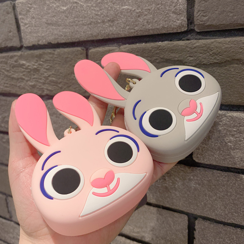 Long Eared Rabbit Coin Purse Rabbit Pendant Soft Rubber Bag Wholesale Silicone Key Ring Pendants Cartoon Creative Keychain