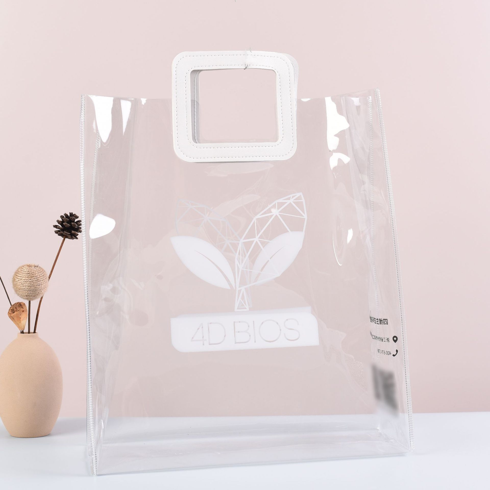 透明pvc手提袋定 做网红婚礼喜糖伴手礼塑料礼品袋 化妆品包装袋