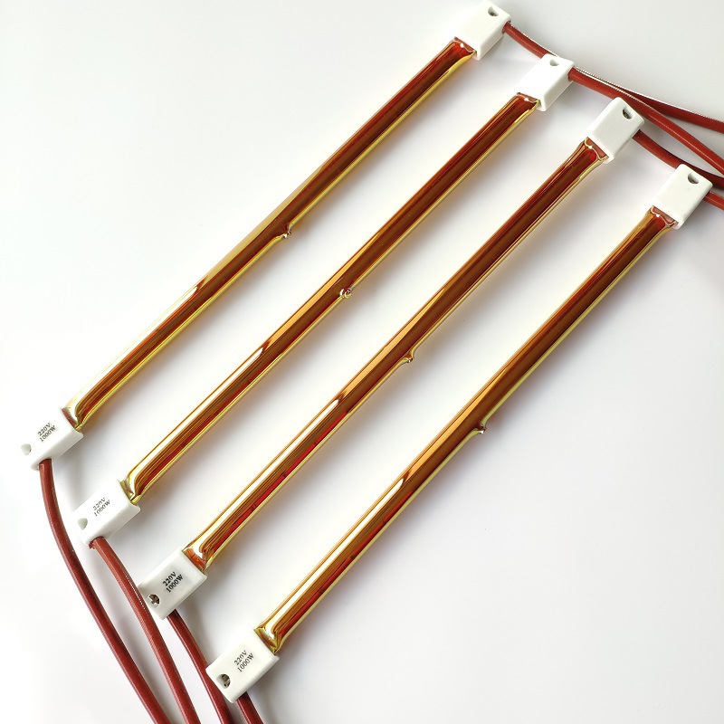 红外线灯管镀金卤素电热管半镀金双孔发热管塑料熔接加热元件配件