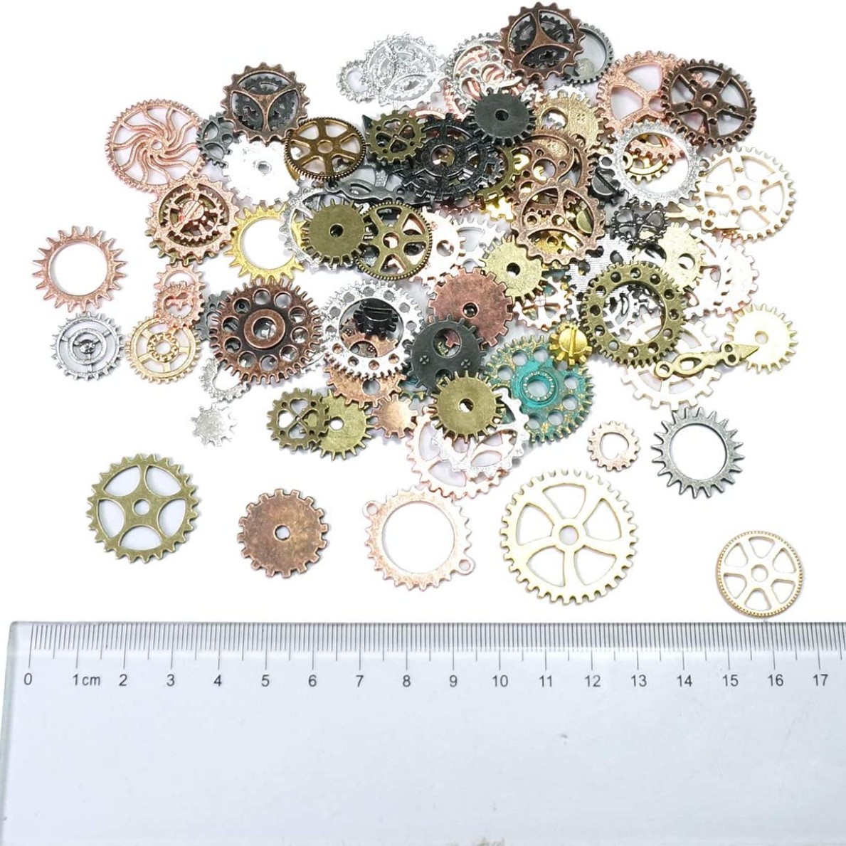 Factory Direct Supply Alloy Gear Diy Ornament Accessories Vintage Steampunk Gear Mixed 8 Colors 100 G/bag