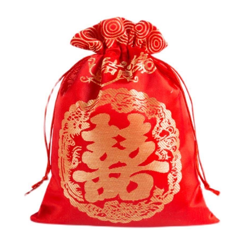 早生贵子布袋红色结婚红布袋结婚用的子孙袋子孙桶袋喜糖收纳袋