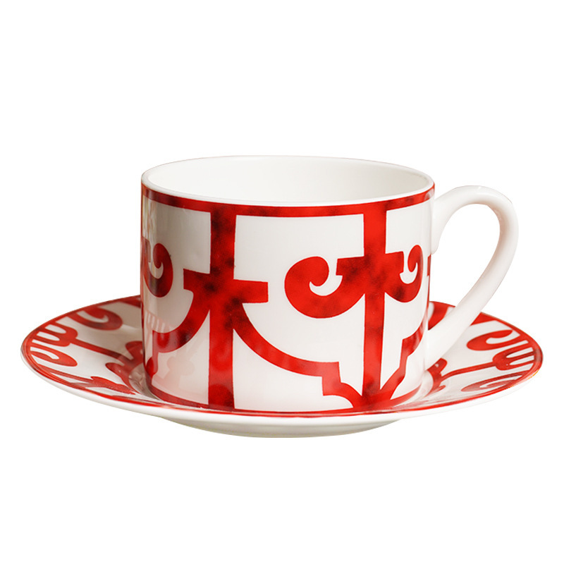 Iron Window Line Mug Coffee Set Set Ceramic Water Cup European Style Creative Household Tableware Afternoon Tea Cup