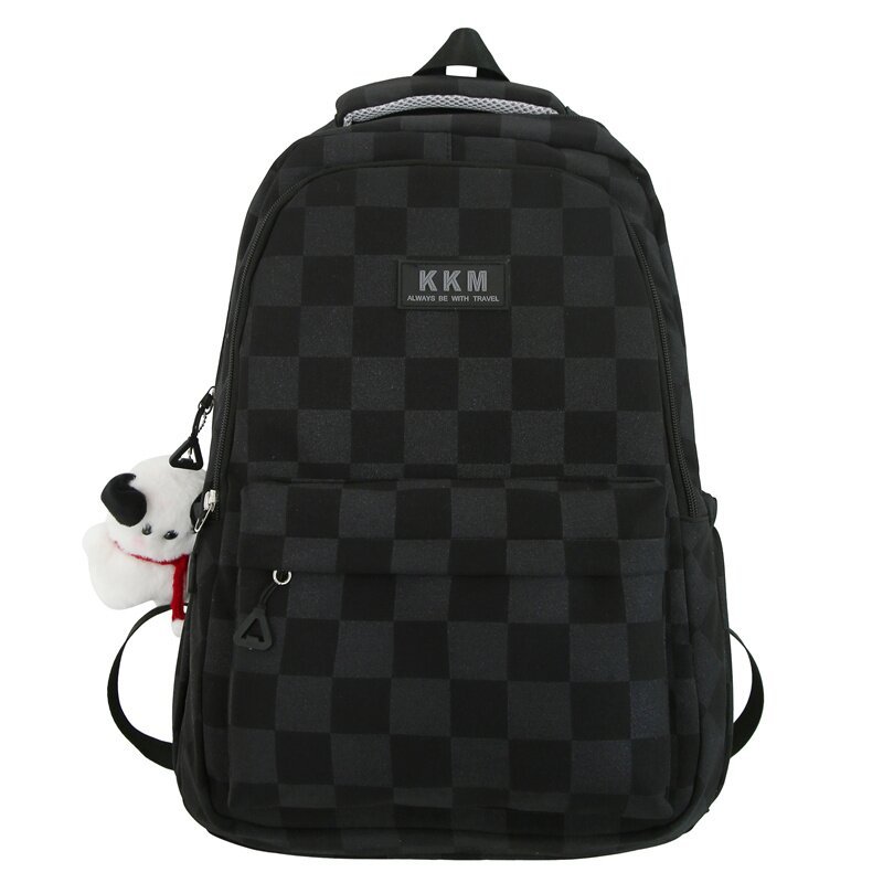 2023 New Casual Fashion Girls Backpack Korean Style Large Capacity Plaid Backpack Wholesale Middle School Student Schoolbag