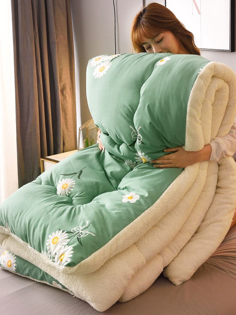 冬天盖的厚被子羊羔毛冬被加厚200x230铺盖被褥垫棉被加被套保暖