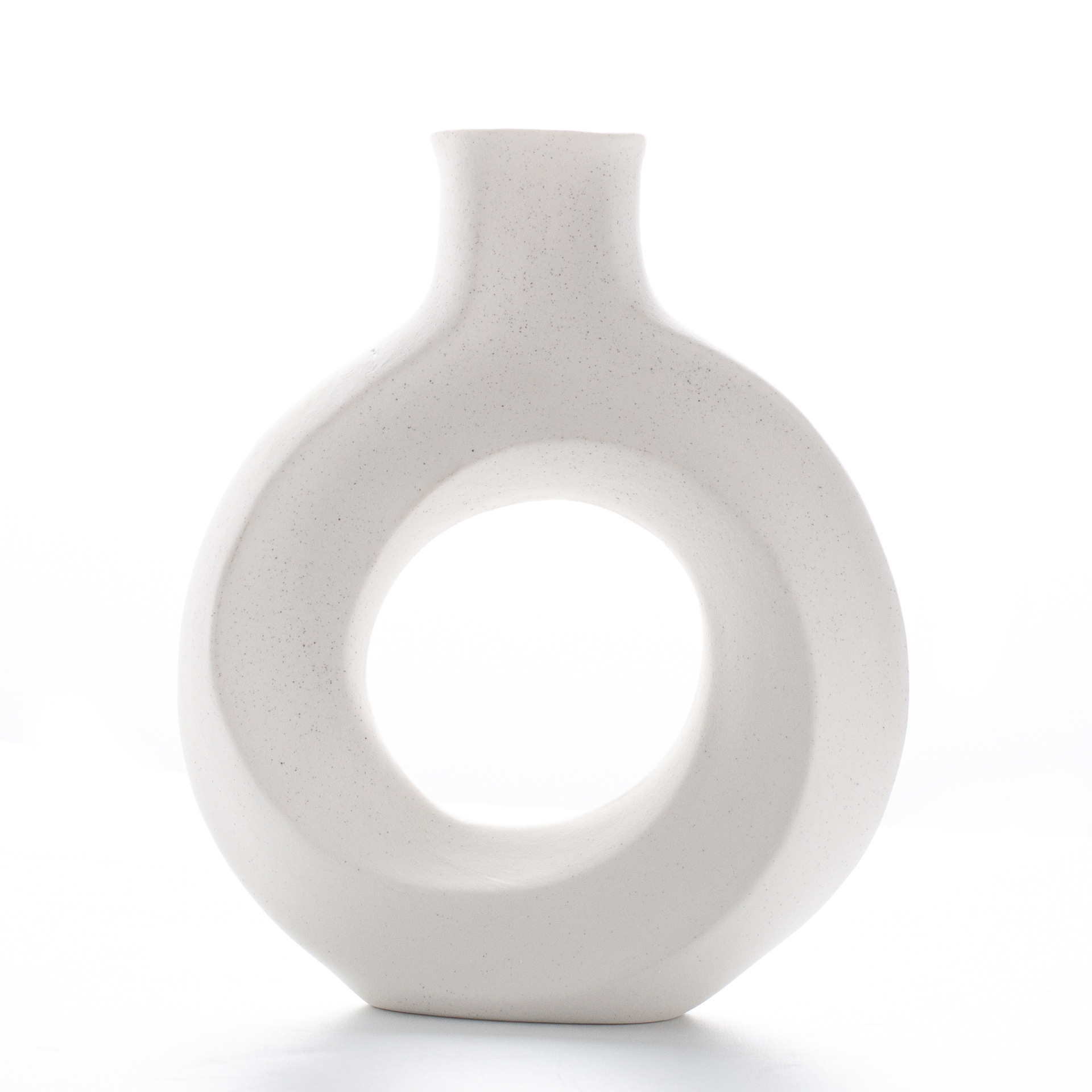 Ceramic Vase Decoration Ins Nordic Circle Vase Creative Ceramic Vase Cross-Border Hot Selling White Vase Ceramic