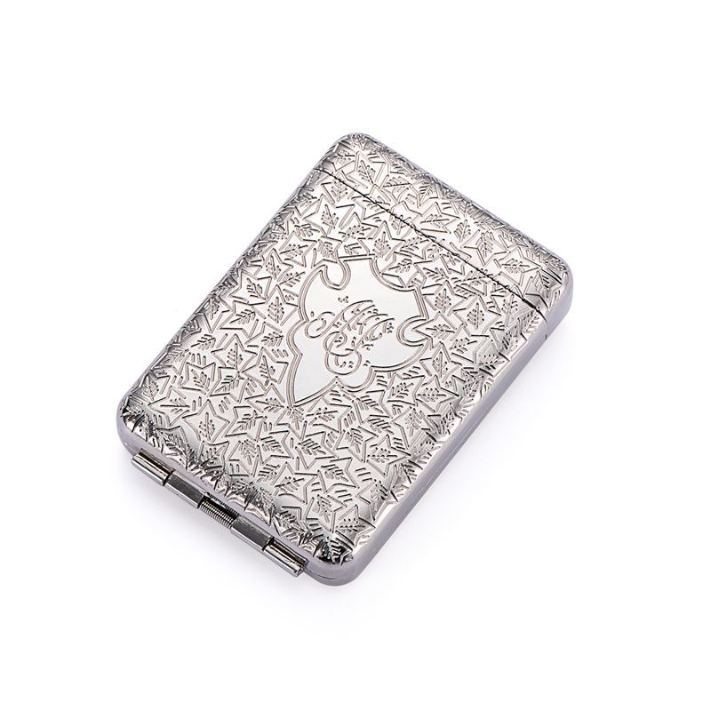 Hy923 Cigarette Case Metal Three-Open Flip Cover Cigarette Boxes Protection 14 PCs Cigarette Case Cigarette Set Factory Wholesale