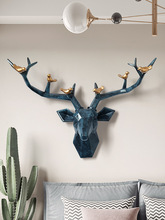轻奢招财鹿壁挂墙面动物头装饰品创意客厅沙发玄关电视背景墙挂件
