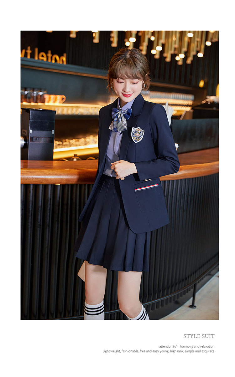 幼儿园教师服秋冬幼师职业装百褶裙套装工作服女时尚学院风jk制服