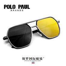 正品新款保罗国际太阳镜POLOPAUL铝镁偏光变色时尚偏光大框墨镜批