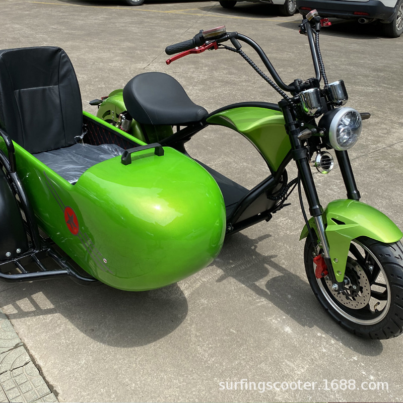 i7哈雷太子边三轮电动车挎斗边三轮电动三轮电动车代步挎子电动车