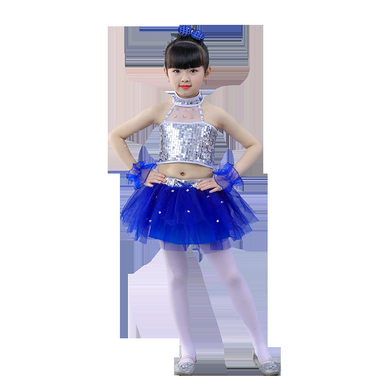 六一儿童舞蹈演出服幼儿园亮片公主蓬蓬裙爵士舞女小学生表演服装