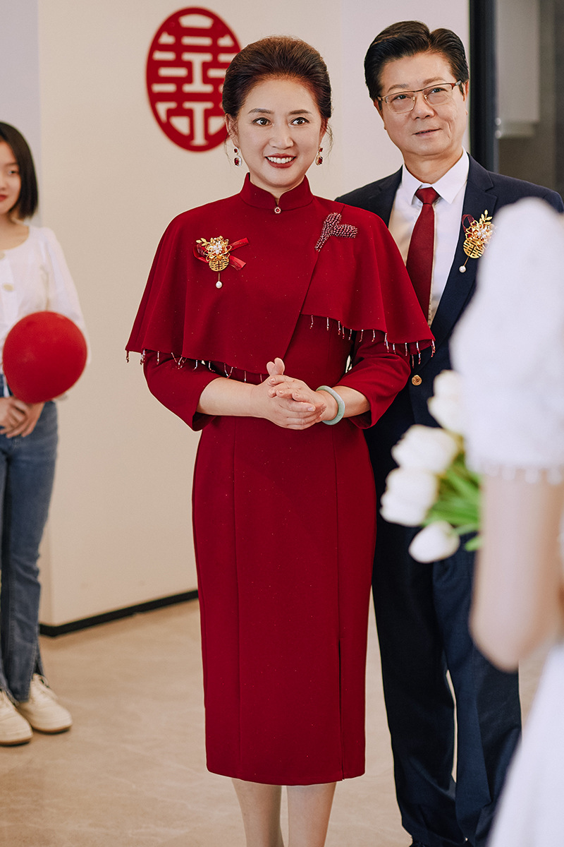 流萤|妈妈装旗袍改良新款结婚丈母娘高贵婚宴喜婆婆高端礼服裙女