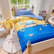 A类全棉印花幼儿园三件套 纯棉卡通儿童宝宝午睡被套件 床上用品