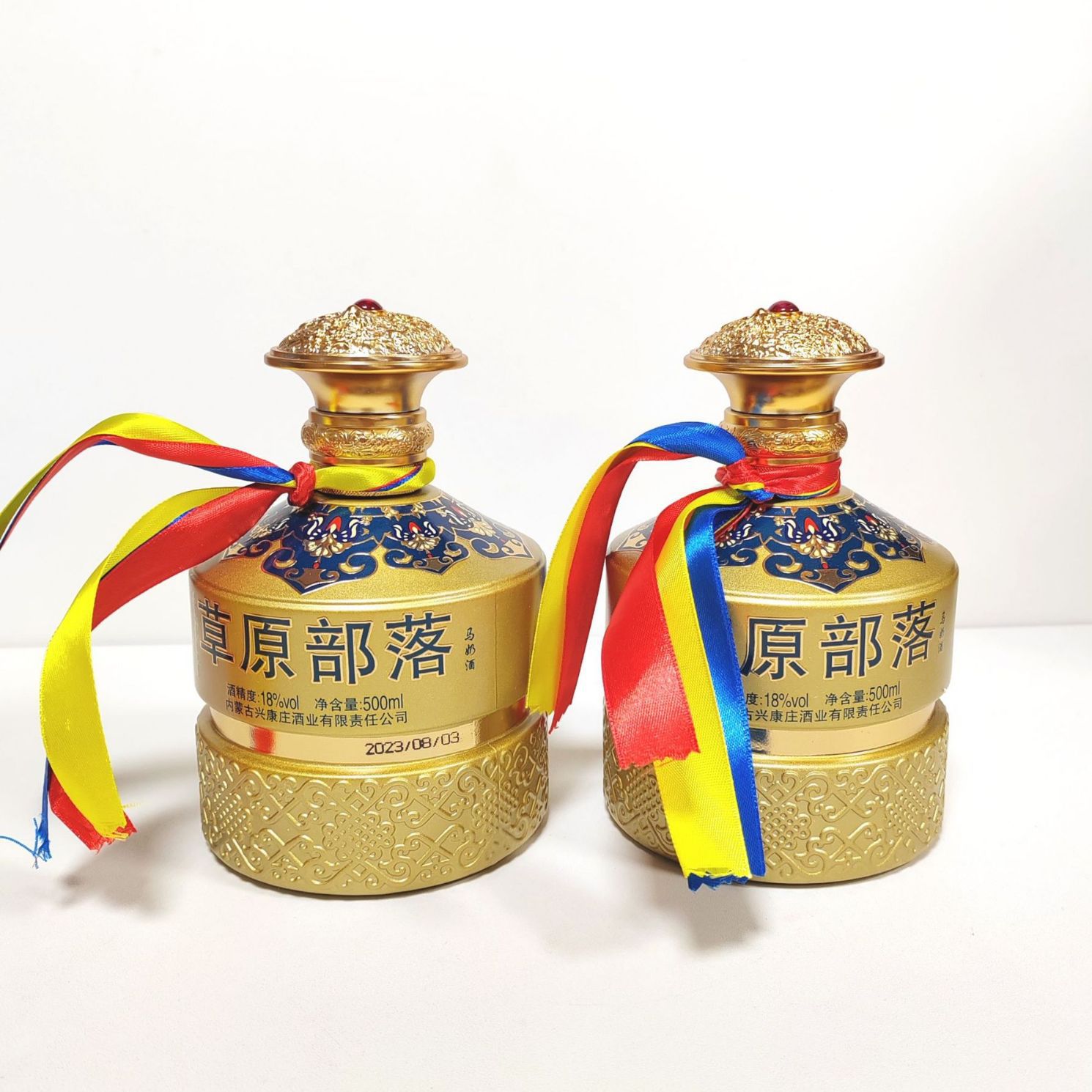 草原部落马奶酒一箱4瓶18度500ml/瓶乳香型内蒙古特产奶酒直发