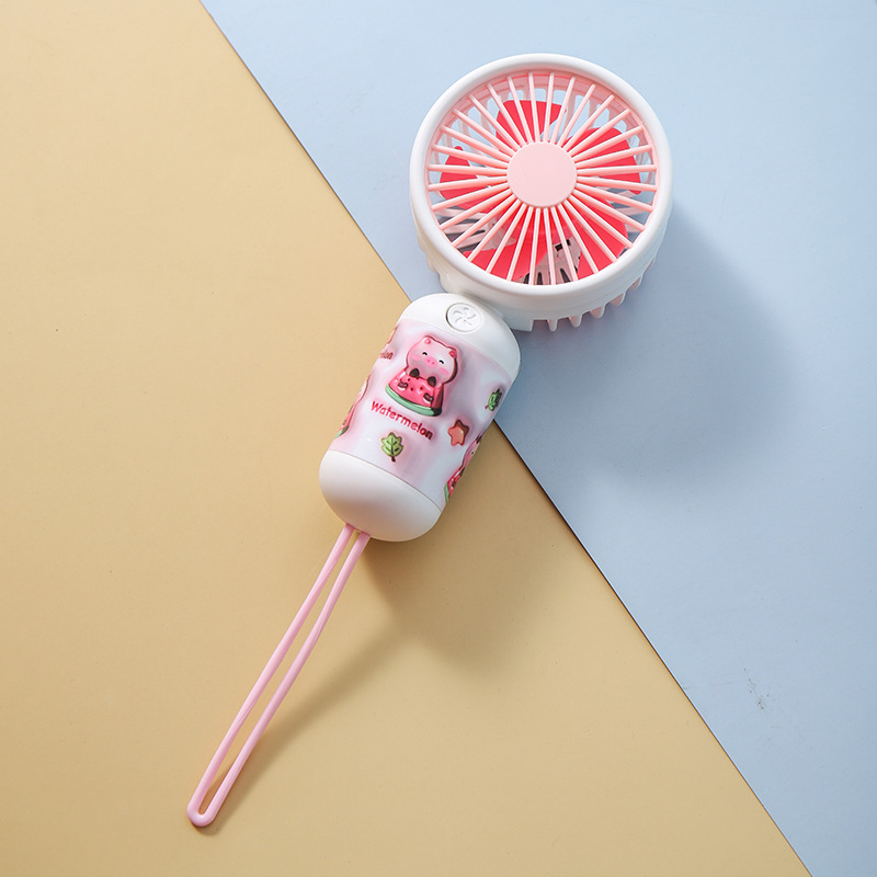 New Lollipop Expansion Wind Cute Pet Handheld Fan Student Mini Ins Cartoon USB Rechargeable Small Fan Gift
