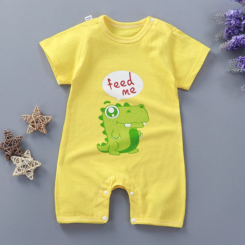 Baby Jumpsuit Romper Cotton Summer Clothing Baby Clothes Children's Short-Sleeved Newborn Jumpsuit Children's Clothing