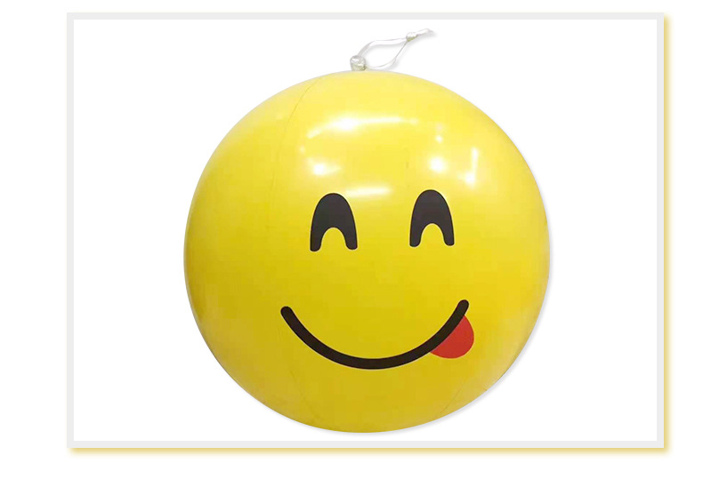 厂家供应pvc充气表情球创意卡通笑脸球儿童玩具充气沙滩球