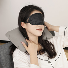 旅游三宝PVC植绒充气护颈u型枕头户外便携气枕眼罩耳塞旅行三件套