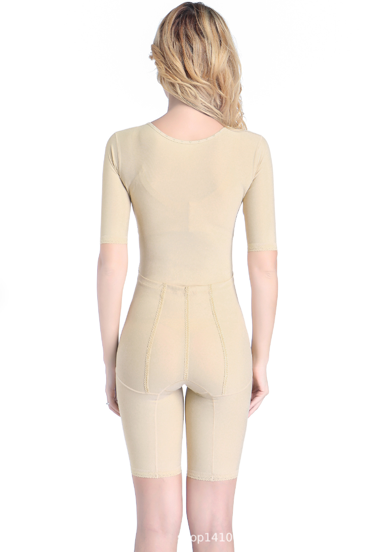 美容院医美体雕中袖后脱式身材管理器塑身衣连体大码收腹束腰提臀