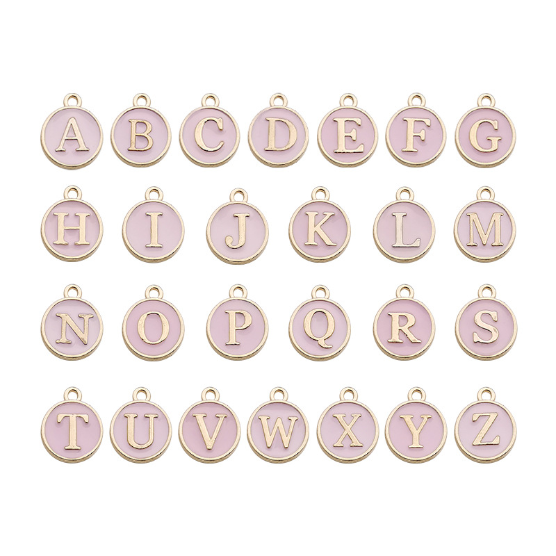 26 Kinds of English Dripping Oil Letter Alloy Accessories 10 Colors Optional DIY Pendant Bracelet Necklace Earrings Ornament Accessories